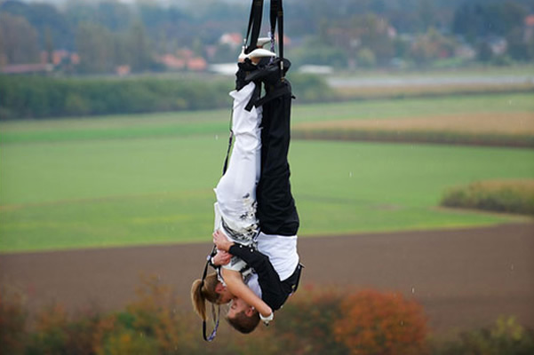 wedding on bungee cords